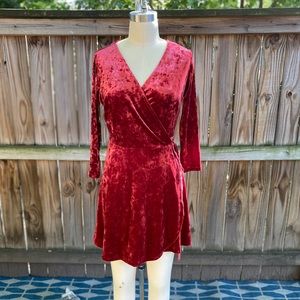 Lulu’s Crushed Velvet Wrap Dress